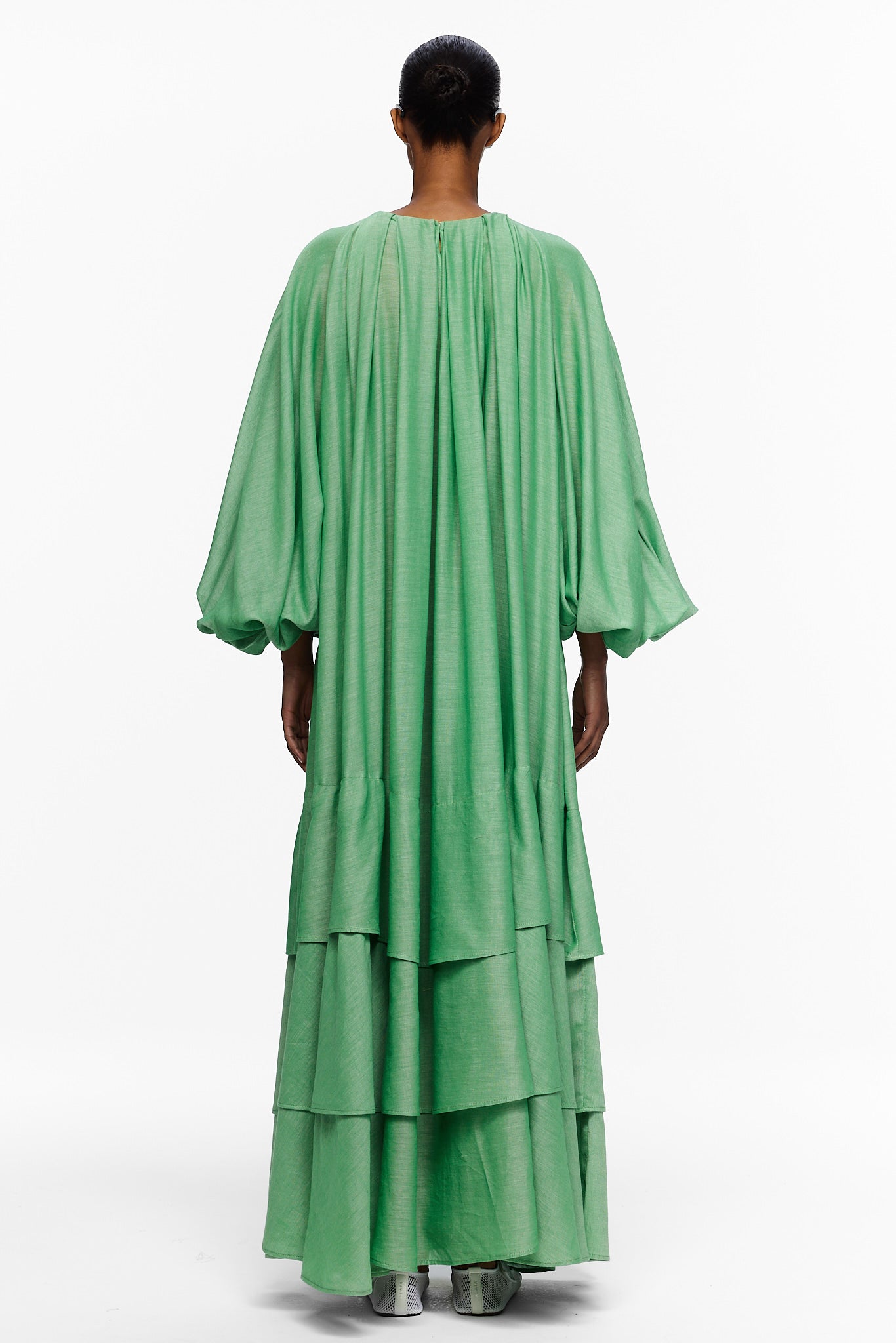 The Tiered Touareg Dress - Kelly Green