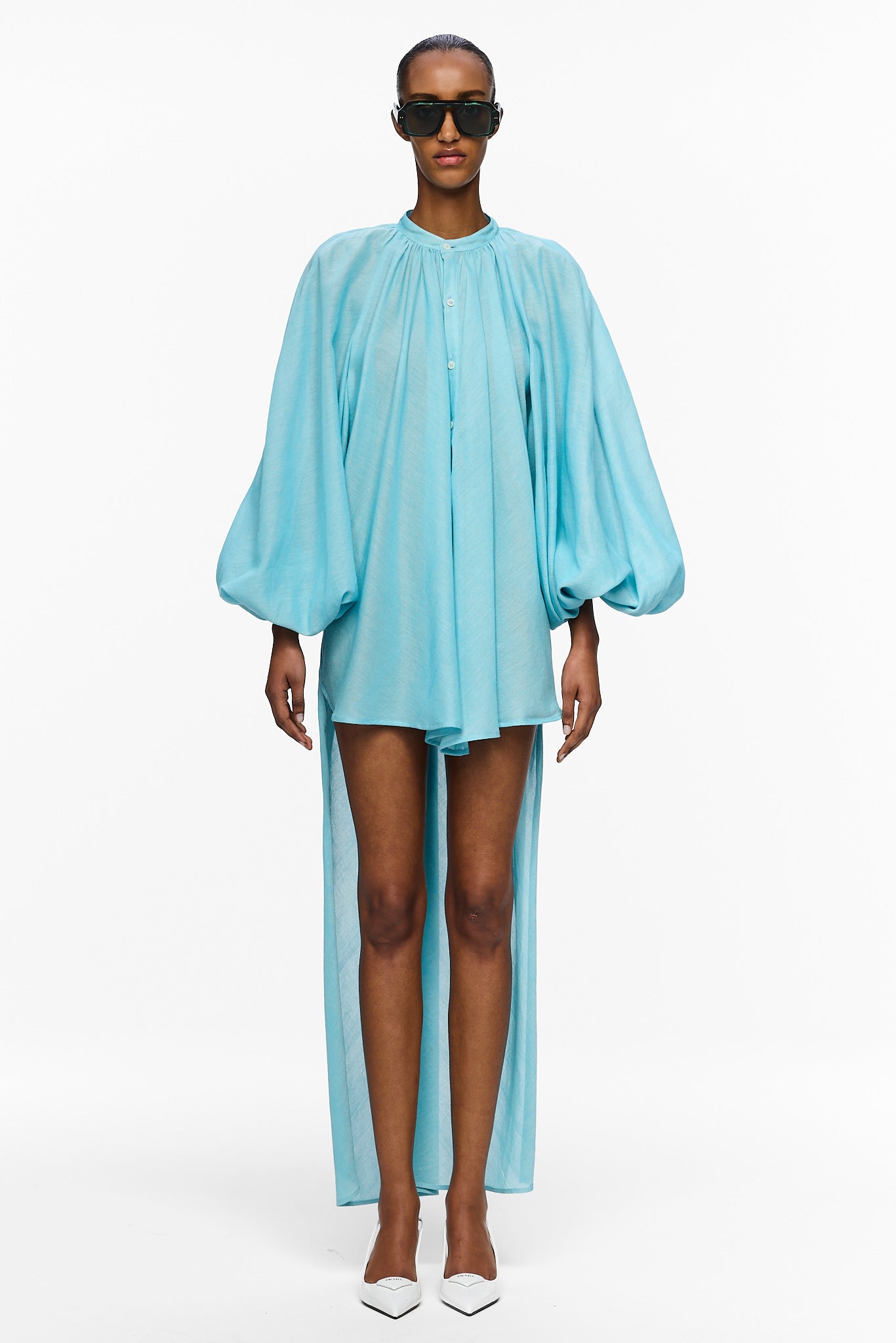 The High-Low Touareg Dress - Blue Ciel