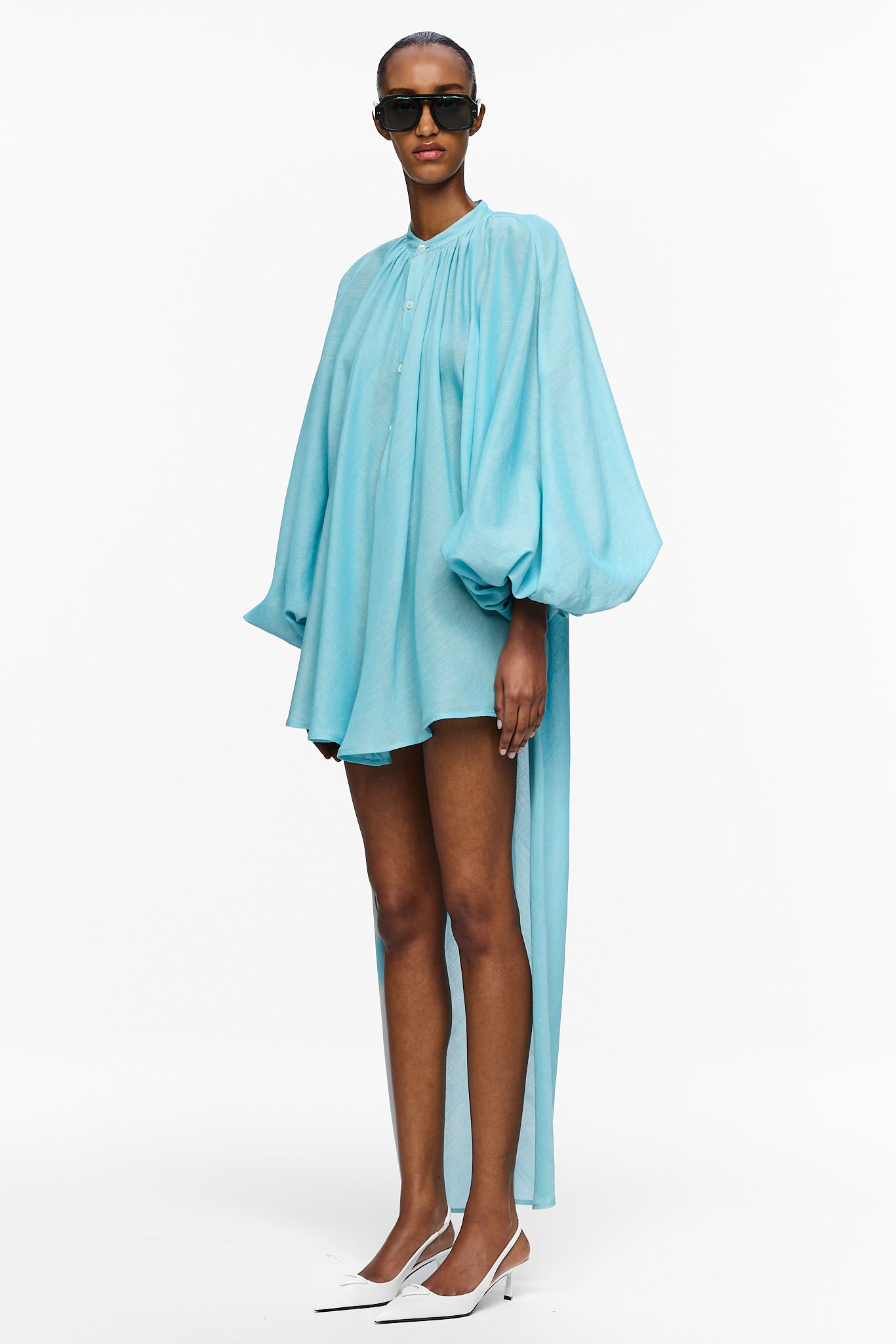 The High-Low Touareg Dress - Blue Ciel