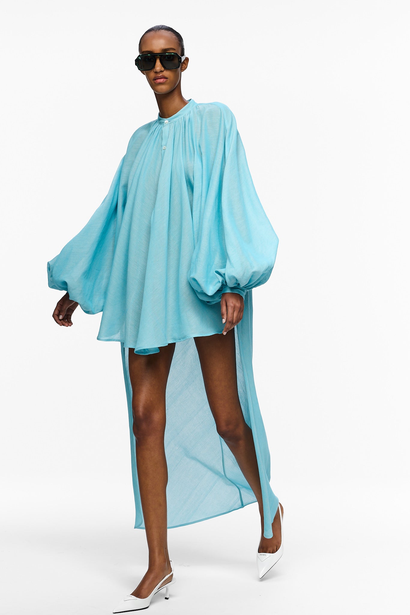 The High-Low Touareg Dress - Blue Ciel