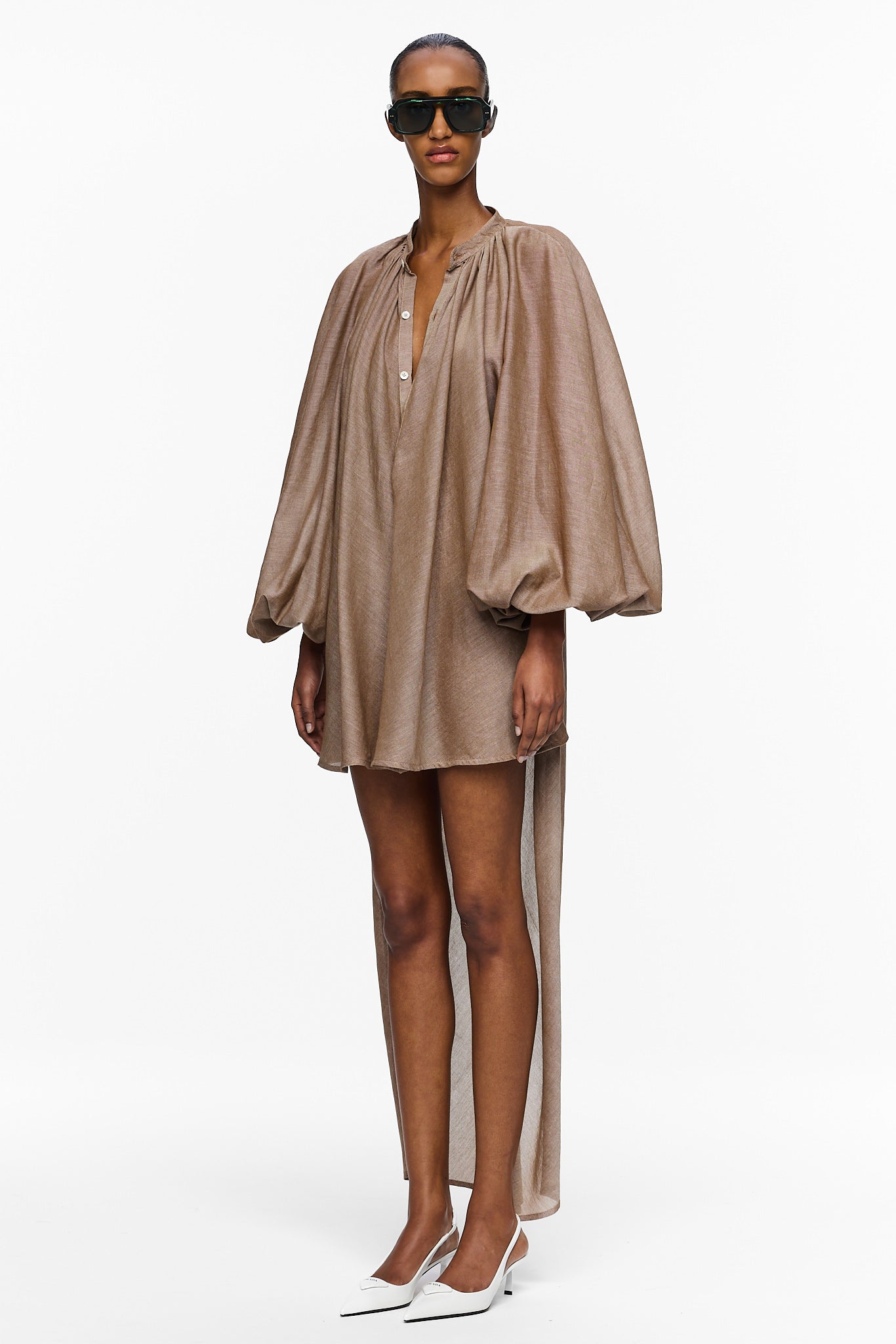 The High-Low Touareg Dress - Chocolate Brown