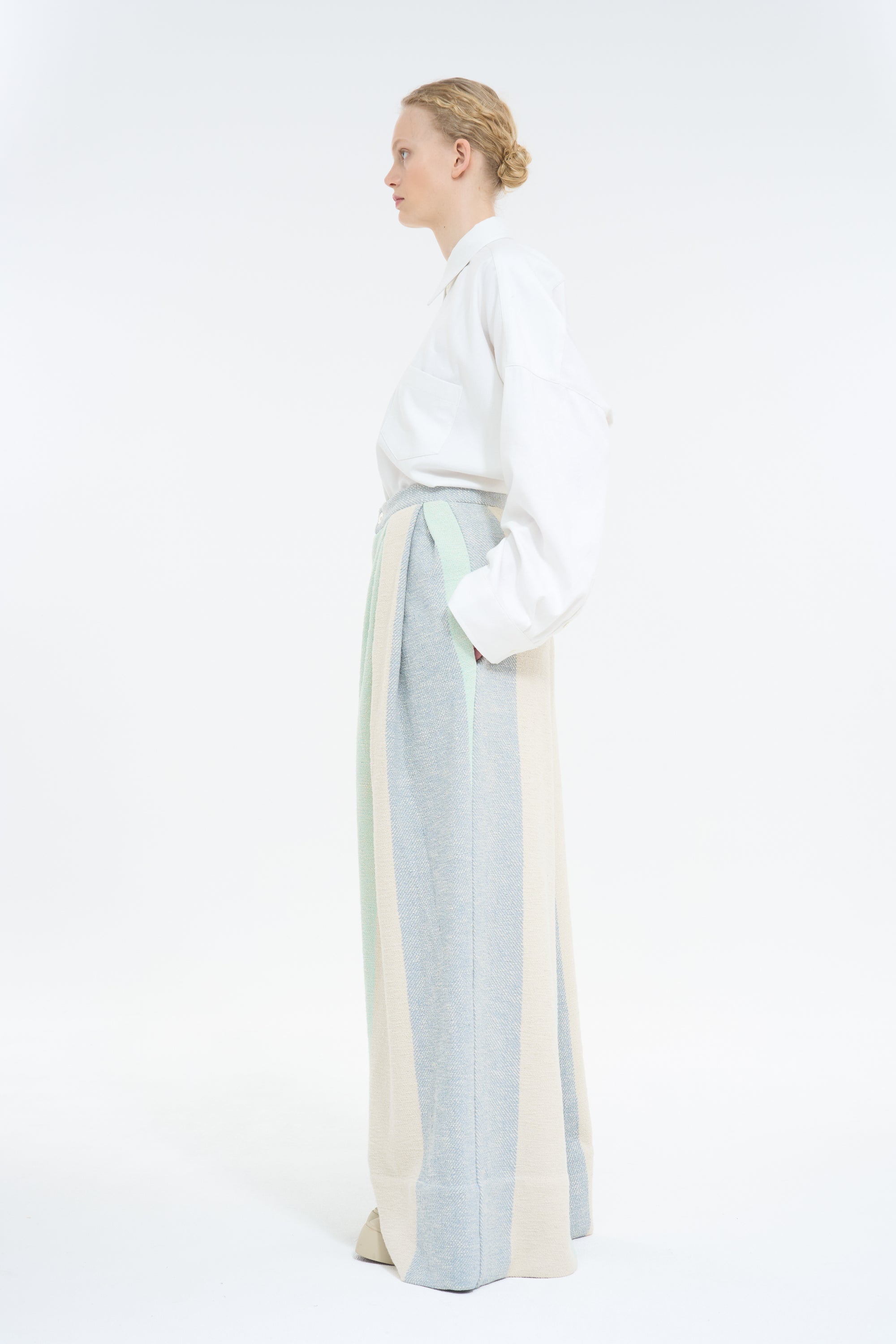 HIGH WAISTED TROUSER : BOUCLE