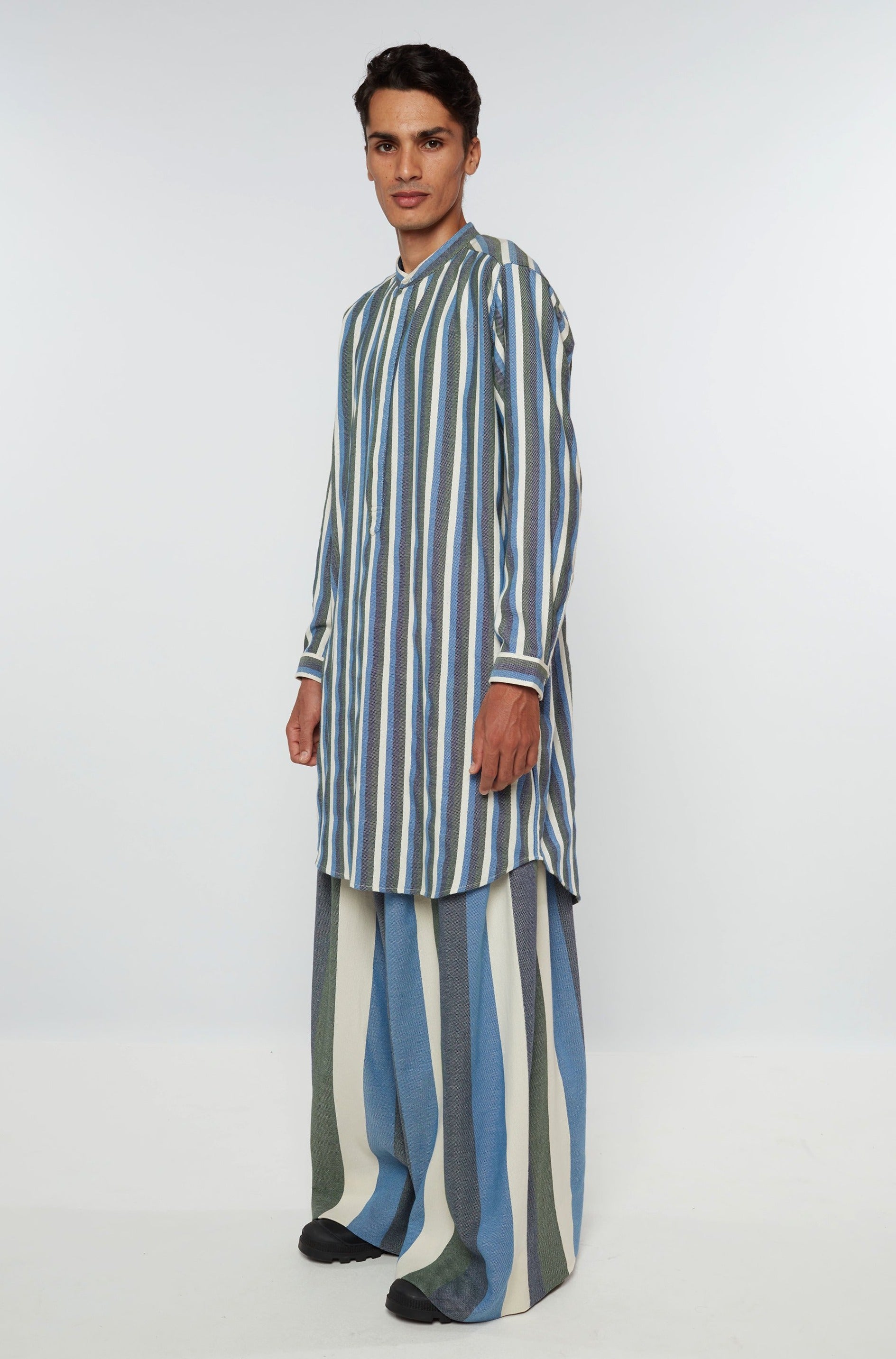 Long Henley Shirt : Bold Ourika Stripe