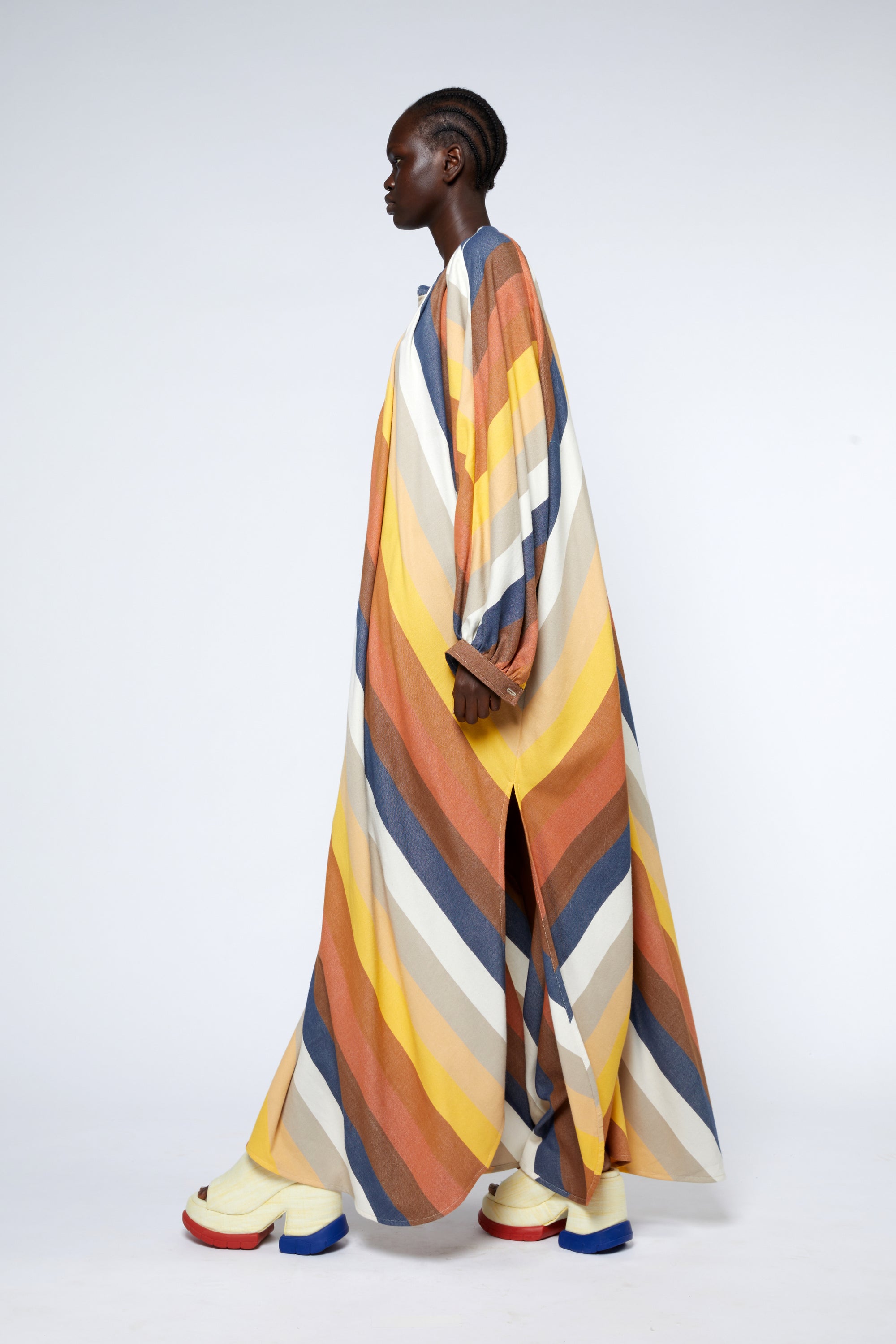 V-Neck Touareg Dress : Stripe 34